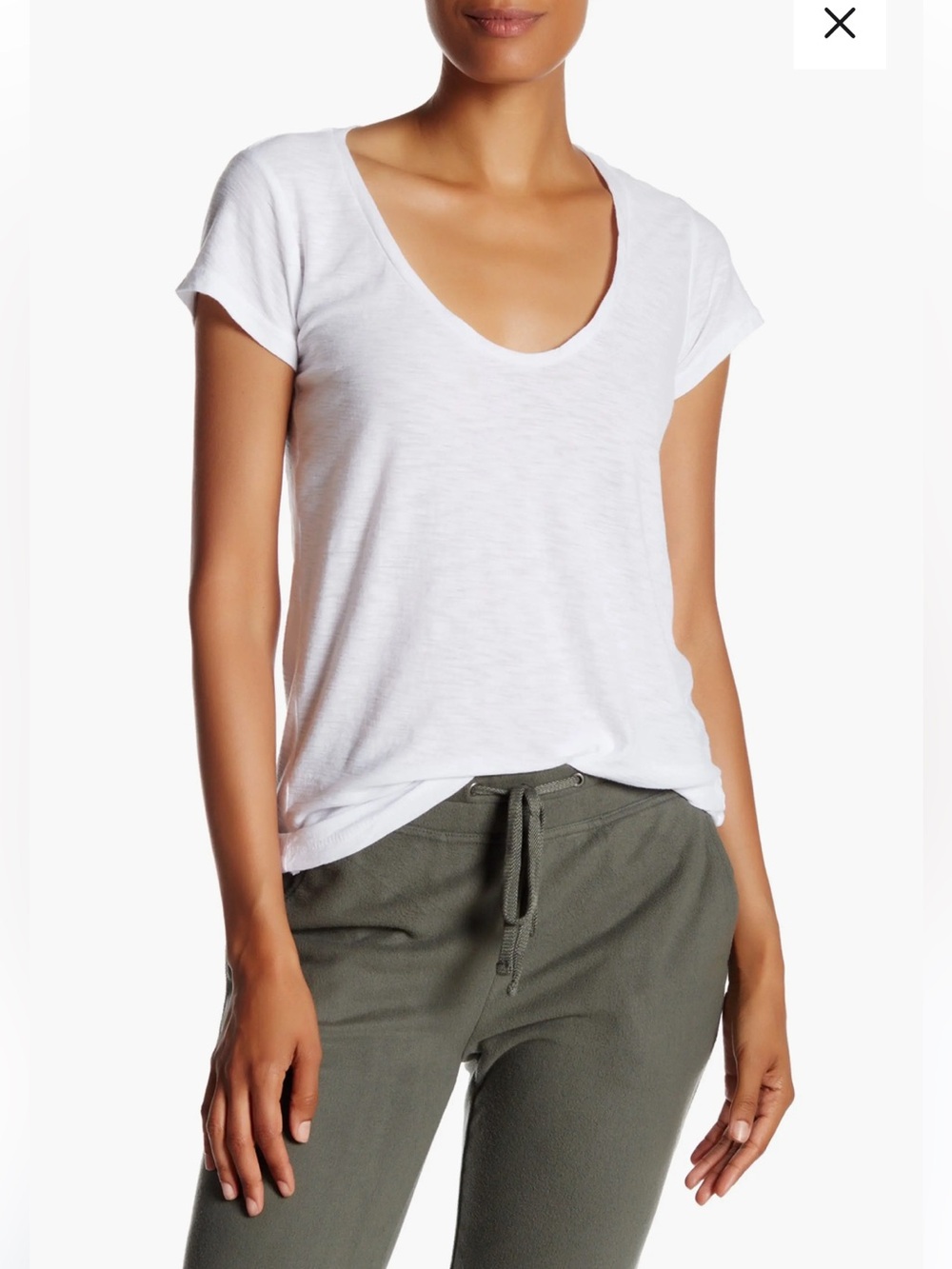 Standard James Perse White Scoop Neck Top